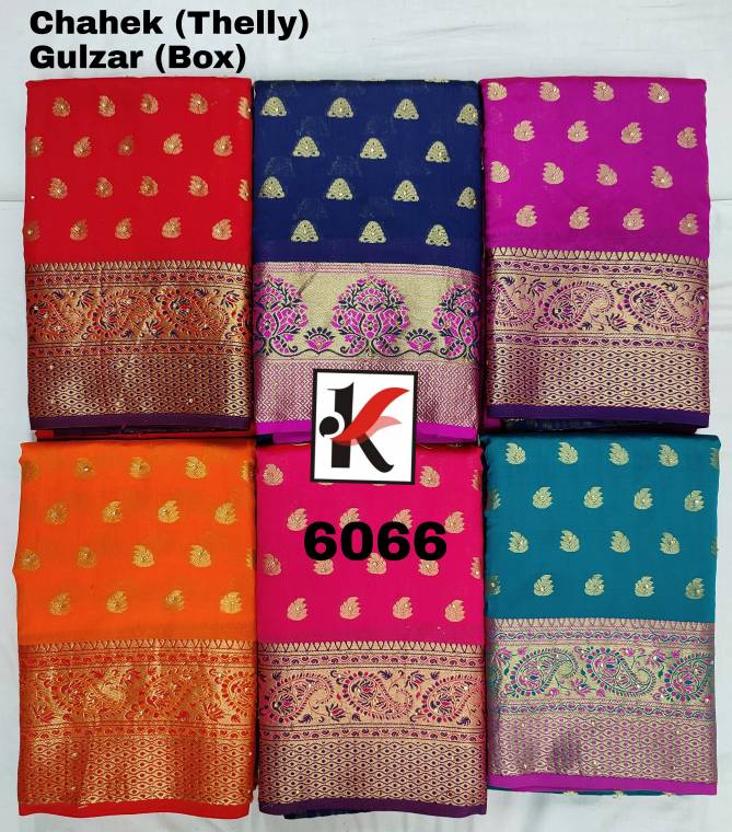Chahek 6066 Designer Silk Festive Wear Saree Collection
